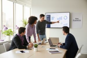 user acquisition strategy office teamwork