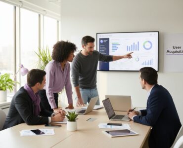 user acquisition strategy office teamwork