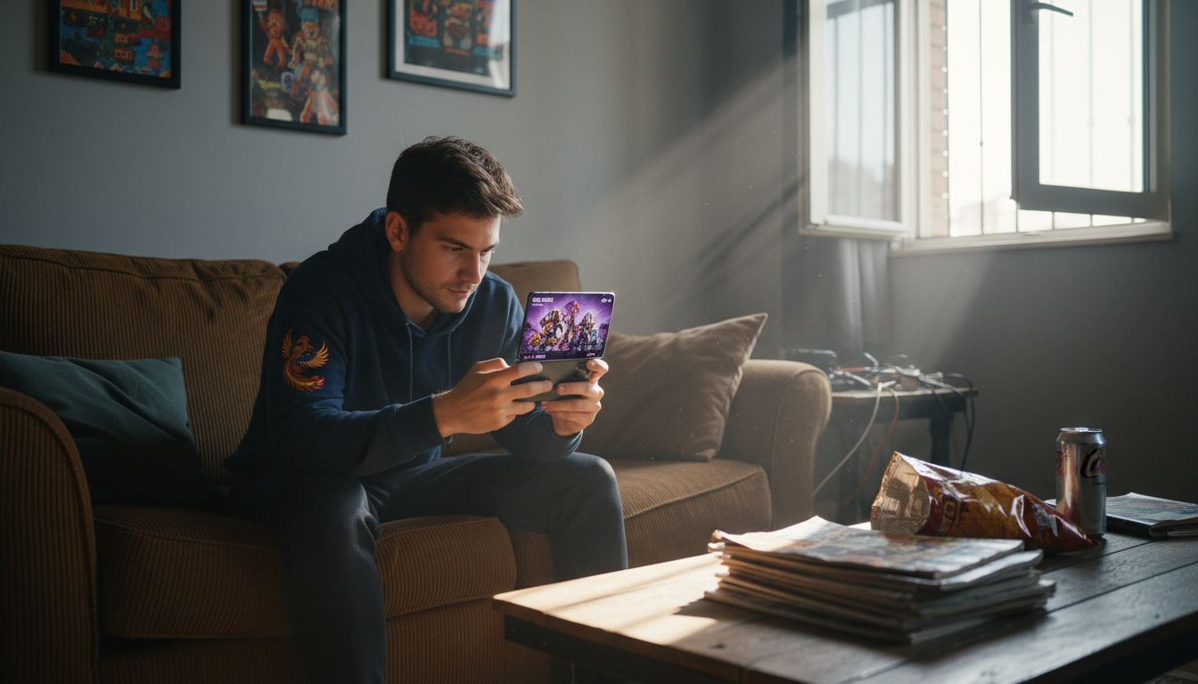 Young gamer sees personalised ad in mobile game