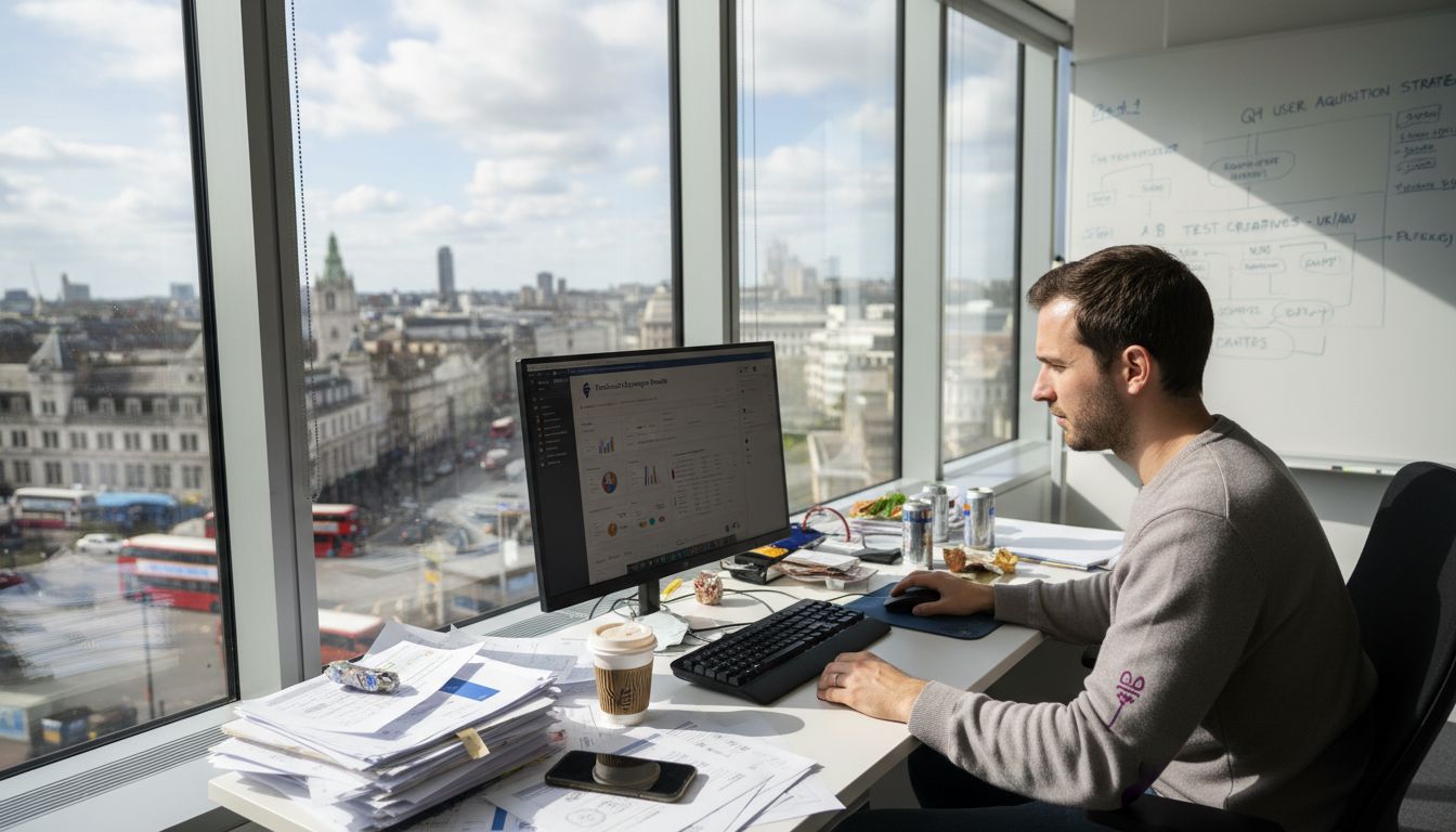 Mobile game marketer reviewing Facebook Ad results