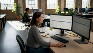 Digital marketer reviewing playable ad results