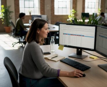Digital marketer reviewing playable ad results