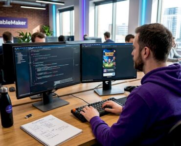 Game developer configuring ad SDK for mobile game